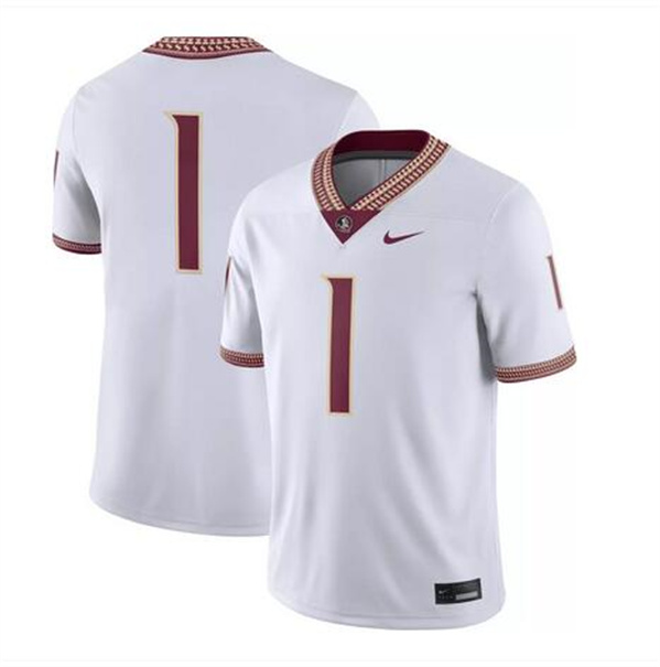 Florida State Seminoles #1 White Stitched Football Jersey